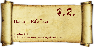 Hamar Róza névjegykártya